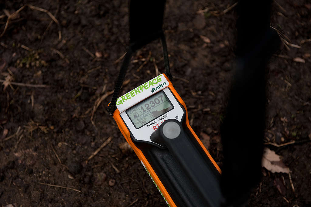Measuring Radioactivity in Fukushima. © Noriko Hayashi / Greenpeace