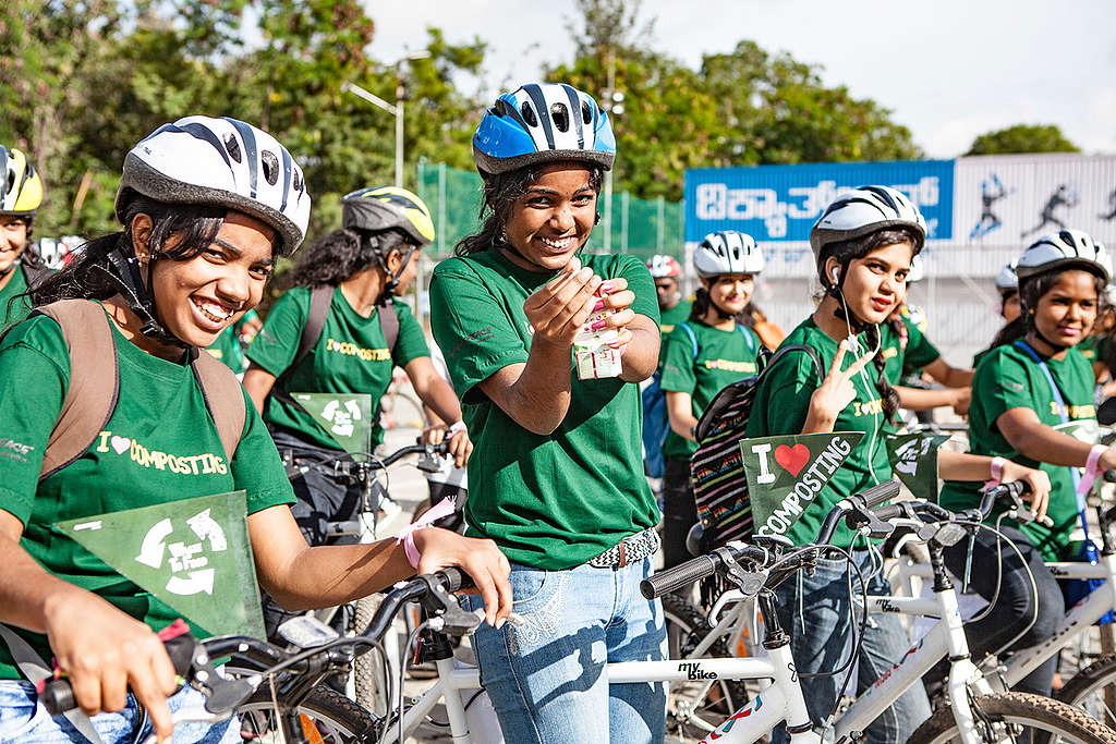 Cyclothon Event called ‘Cycle of Life’ in Bangalore. © Greenpeace / Sajan Ponappa