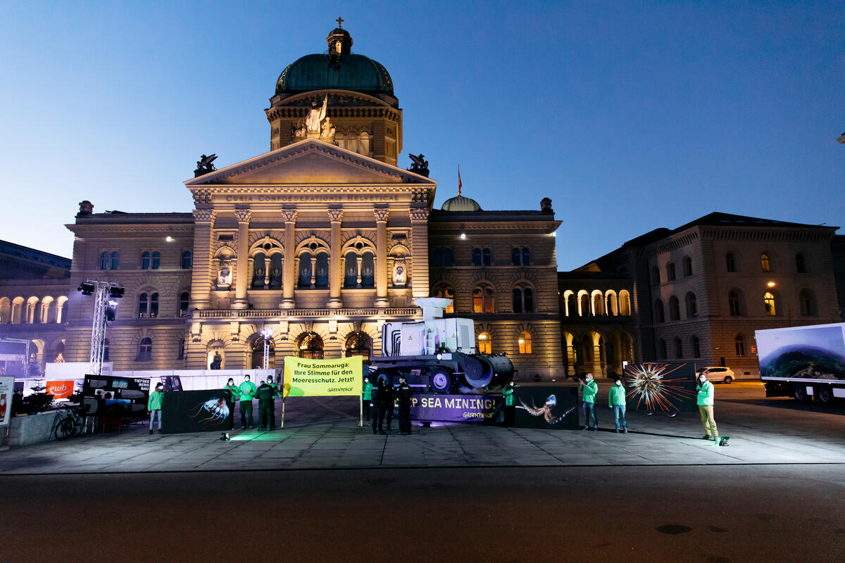 Activists Demand More Protection for Oceans in Bern. © Joël Hunn / Greenpeace