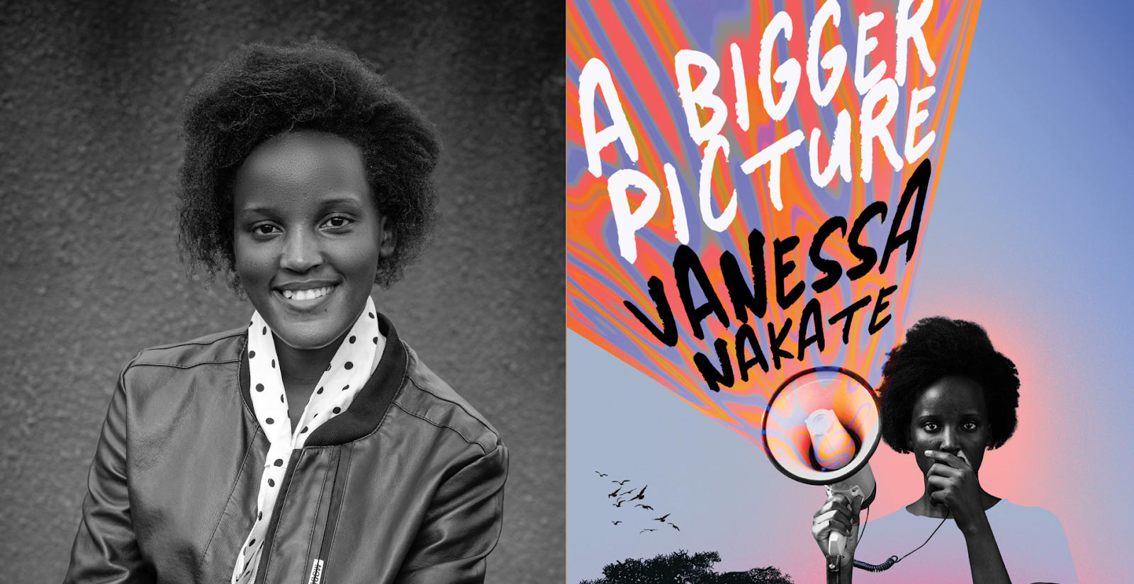 Ugandan climate activist Vanessa Nakate and cover of her new book
