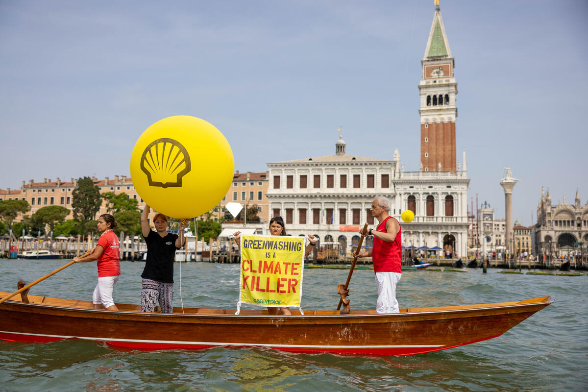 Protest in Venice. © Greenpeace / Lorenzo Moscia