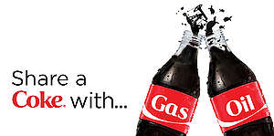 Share a Coke with gas and oil (Illustration)