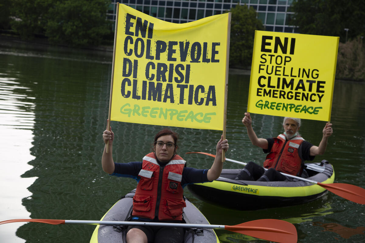 Climate Crisis Protest at ENI Headquarter - Italy. © Francesco Alesi / Greenpeace