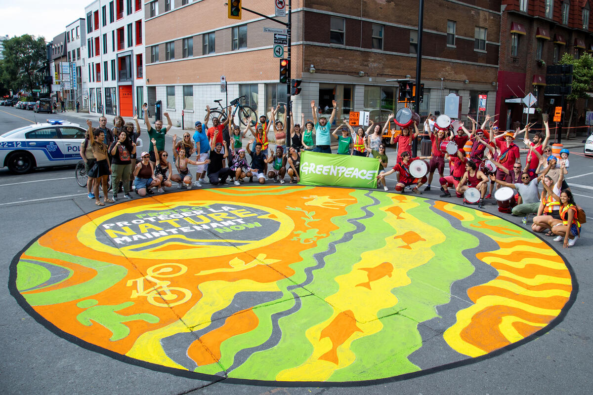 Mural Calls for Strong Nature Protection Legislation in Montreal. © Toma Iczkovits / Greenpeace