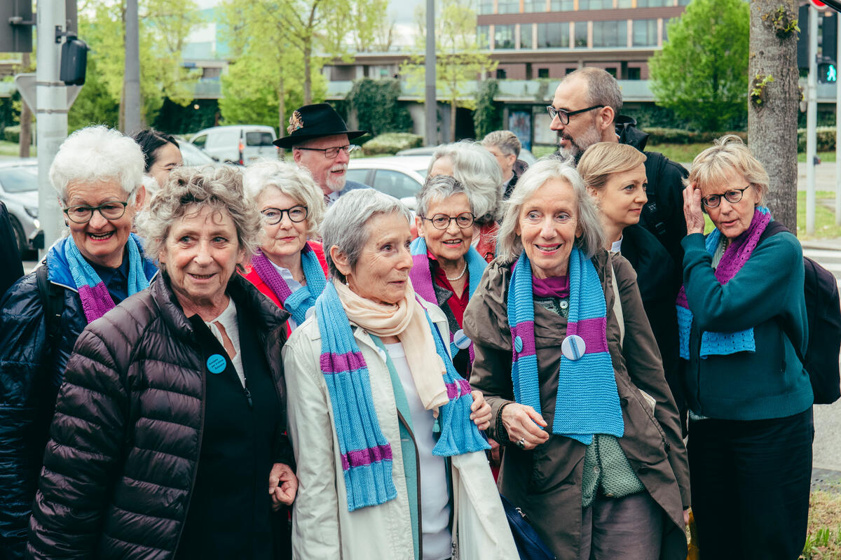 Swiss Senior Women for Climate Protection Verdict at ECHR. © Shervine Nafissi / Greenpeace