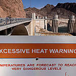 Large portions of the West are now classified as being in "exceptional drought", the most extreme drought category. Many major reservoirs have reached historic low levels and fire officials are warning that another devastating wildfire season has already begun. Hoover Dam, Arizona/Nevada border, United States. 