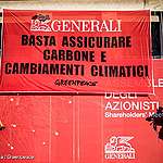 Activist protest outside the annual meeting of Generali Insurance. 