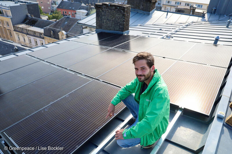 그린피스 룩셈부르크 사무소 옥상에 설치된 태양광 발전