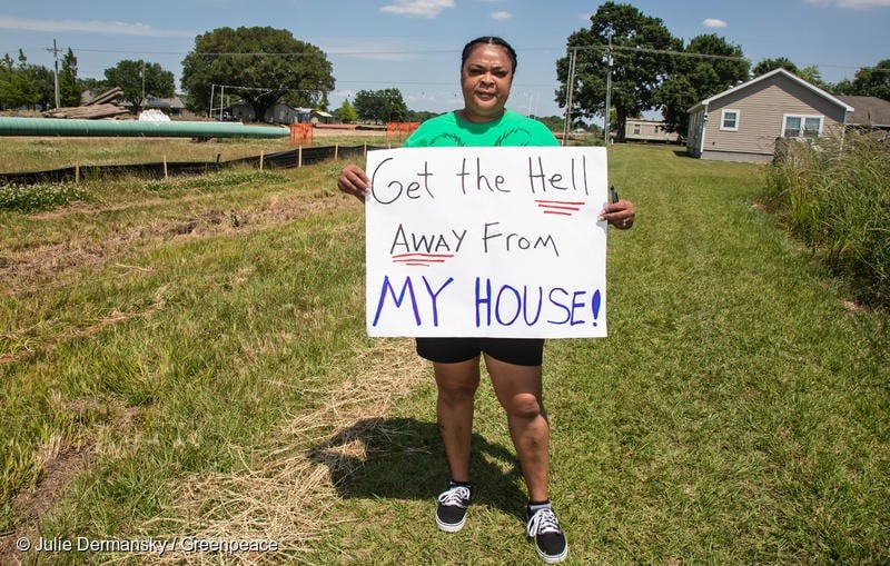 Die Bayou Bridge Pipeline, ein weiteres ETP-Projekt, würde so nah am Haus von Melinda Tillies gebaut, dass sie sich Sorgen macht um die Stabilität des Fundaments.