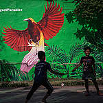 Wings of Paradise Mural in Jakarta. © Jurnasyanto Sukarno / Greenpeace