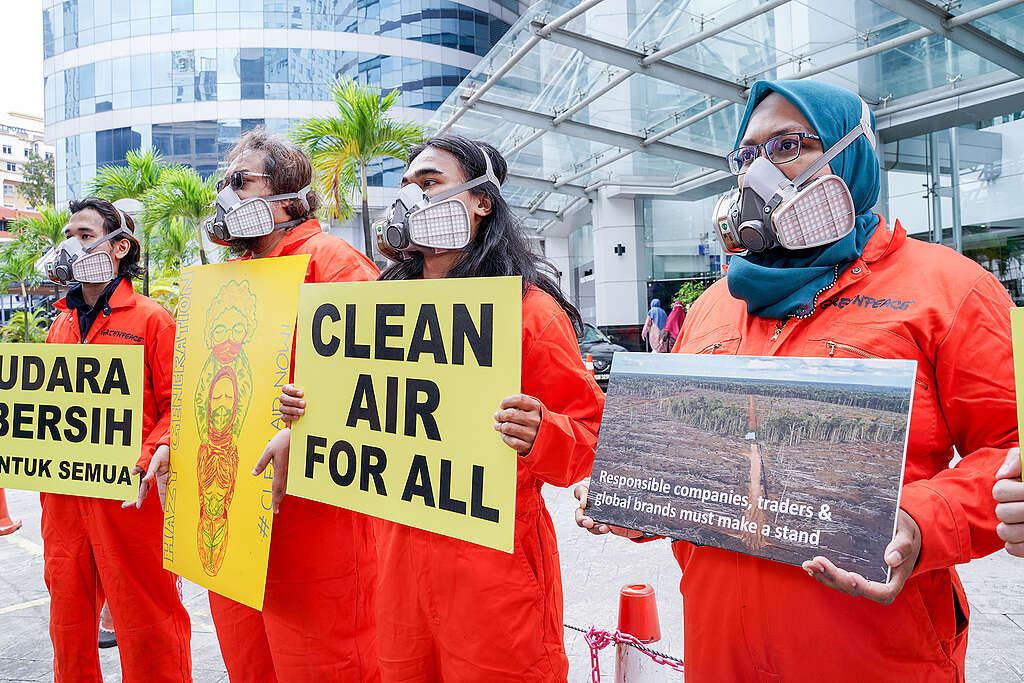 Haze and Human Rights Activity in Malaysia. © Darshen Chelliah / Greenpeace