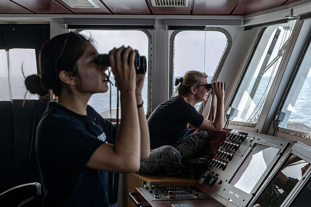 Searching for Fishing Vessels in the Indian Ocean. © Greenpeace / Ulet  Ifansasti