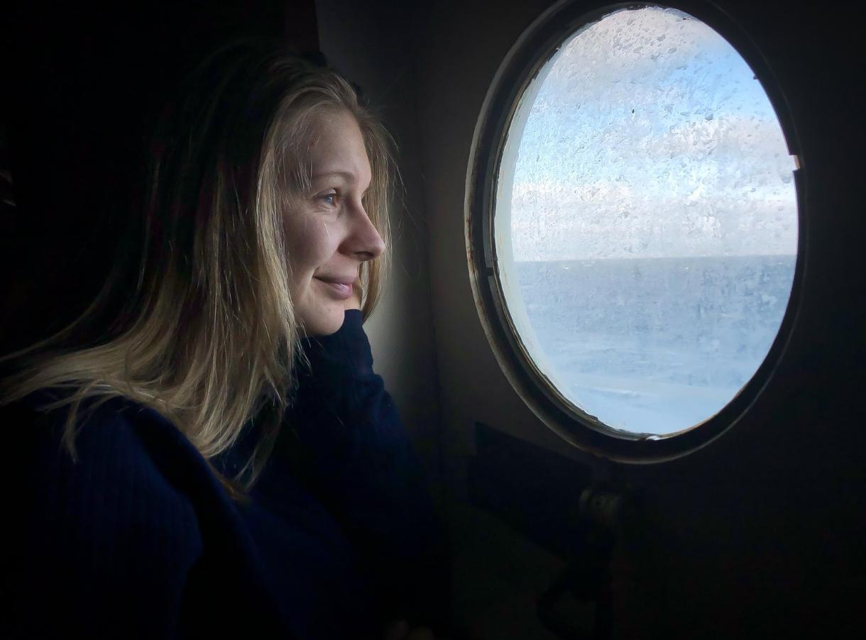 Fanny Jönsson, coordinadora de comunicaciones de Greenpeace Nordic a bordo del Arctic Sunrise.