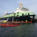 Greenpeace legt monsterschip Margiris aan de ketting