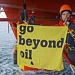 Stena Don Oil Rig Occupation in the Arctic. © Will Rose / Greenpeace