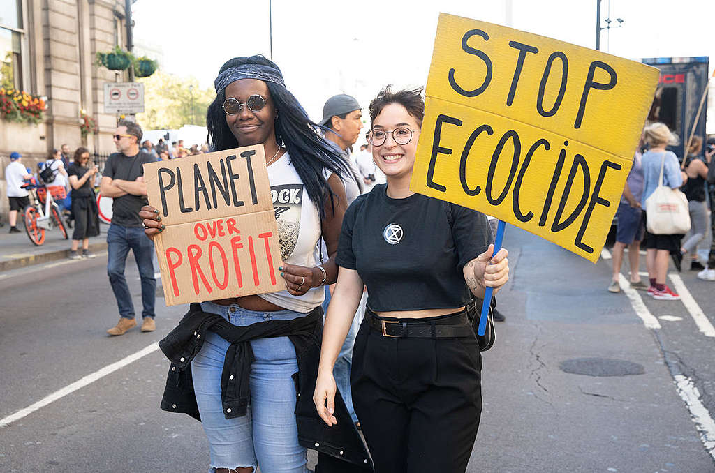 Jongvolwassen pleiten voor een oplossing voor de klimaatcrisis. © Suzanne Plunkett / Greenpeace