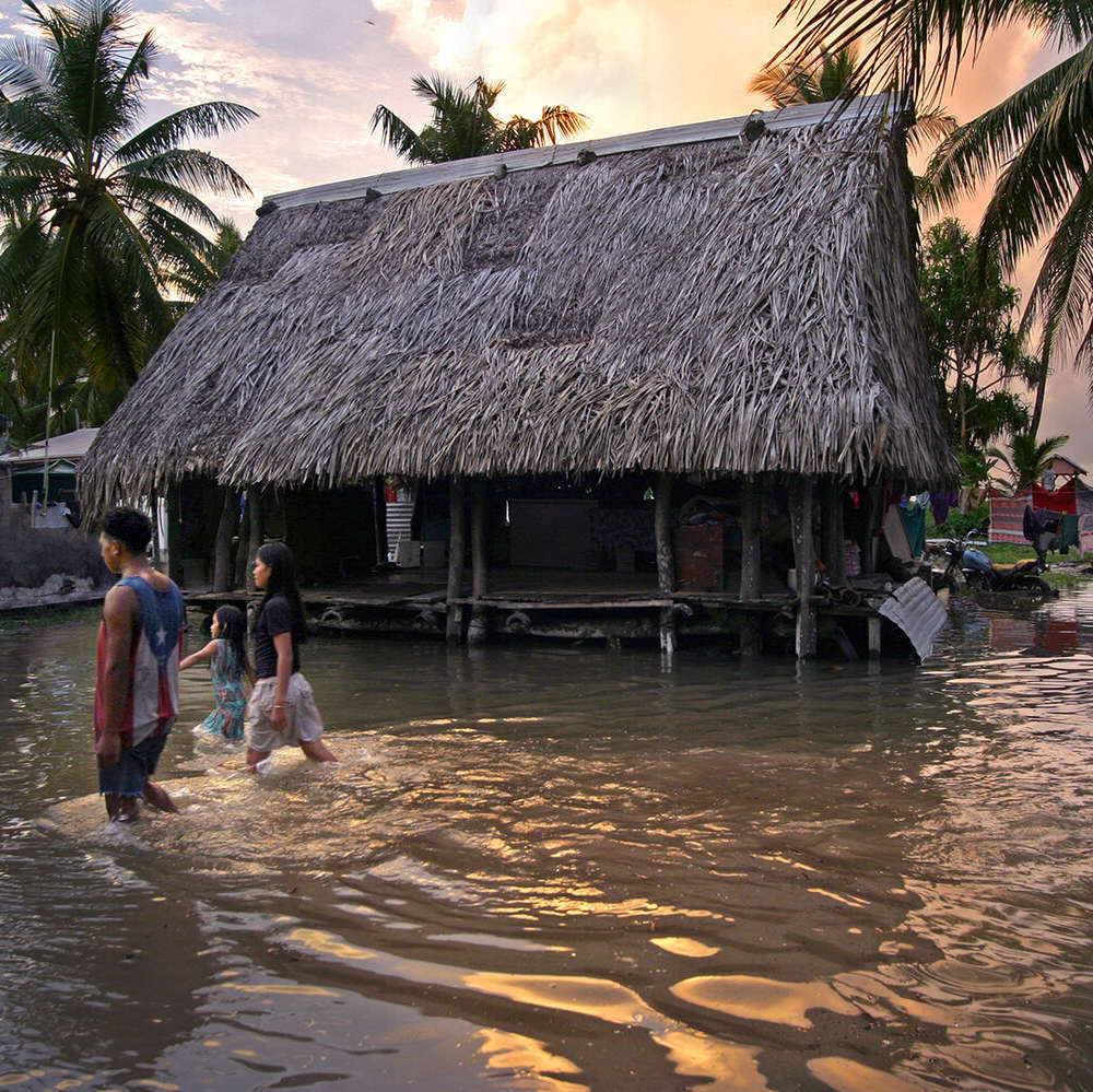 Inwoners van Tuvalu worden al geraakt door zeespiegelstijging.