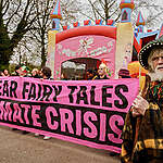 Activists use fairy costumes and an inflatable castle to protest outside the Nuclear Energy Summit in Brussels, Belgium, near the Atomium building. The summit is co-hosted by the Belgian Prime Minister Alexander de Croo and the International Atomic Energy Agency, and features several heads of state including French President Emmanuel Macron as well as some 300 nuclear industry delegations. The gathering aims to accelerate the goal of tripling global nuclear energy capacity by 2050, a goal the protestors denounce as pure fantasy. The activists come from some of the more than 500 organisations who this week signed a joint declaration opposing nuclear energy and demanding that governments focus on building renewables like wind and solar power instead. Read the full statement and list of signatories at dont-nuke-the-climate.org