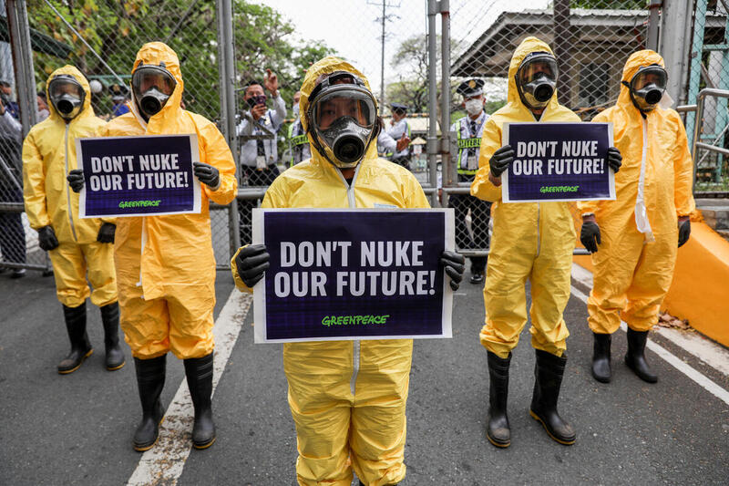 Demonstrasjon mot kjernekraft på Filippinene, 11 år etter ulykken i Fukushima i Japan.