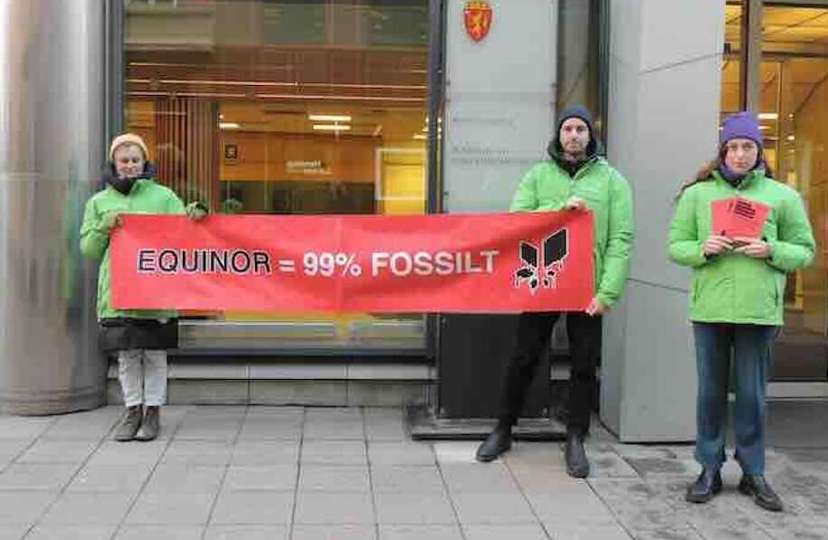 Greenpeace-demonstrasjon utenfor Nærings- og fiskeridepartementet i Oslo