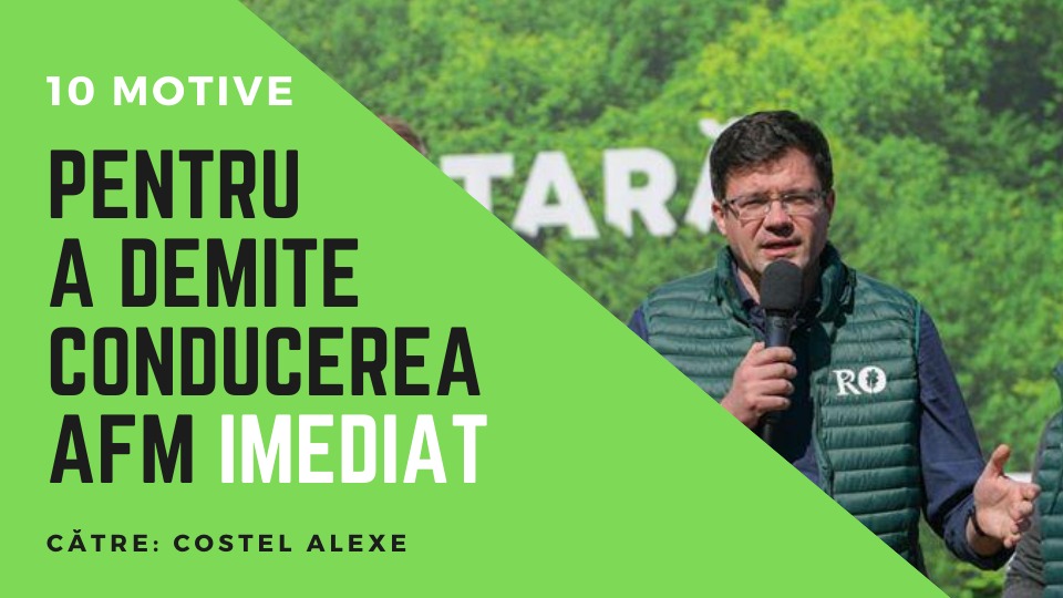 10 motive pentru care ministrul Costel Alexe trebuie să demită actuala  conducere a AFM și să reformeze instituția care implementează proiecte de  mediu în România - Greenpeace România