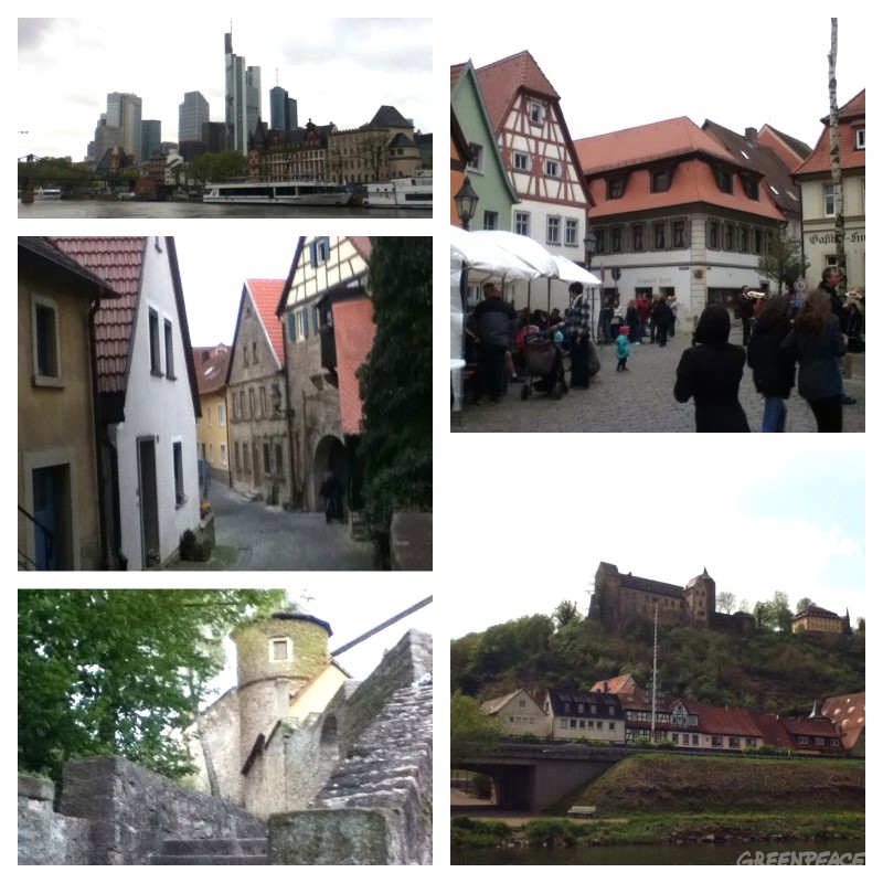 Kontrast med poslovnim Frankfurtom in malimi zgodovinskimi mesteci. Foto: Greenpeace / Ines Gorkič.