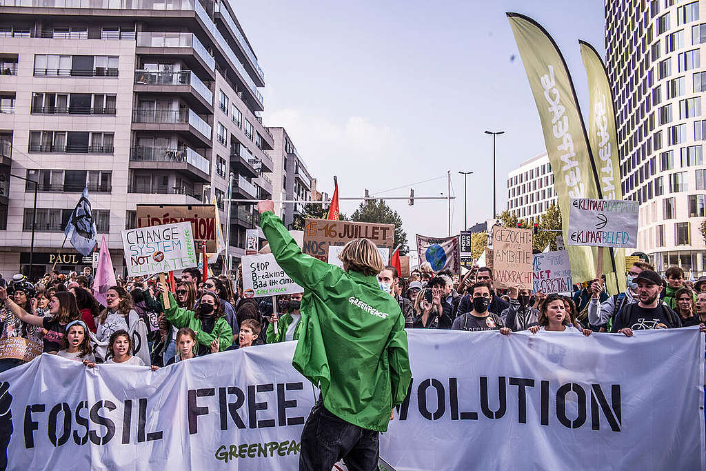 Climate March in Brussels. © Johanna de Tessières / Greenpeace