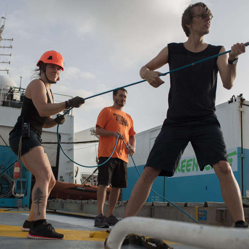 Crew during Amazon Reef Expedition in Brazil. © Marizilda Cruppe / Greenpeace
