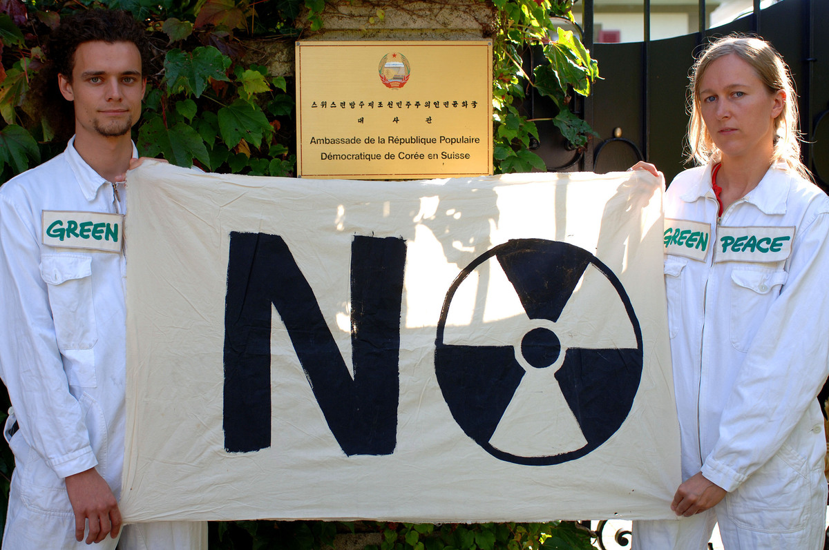 Nuclear Action against North Korean Atom Bomb test in Bern. © Nadja Frey