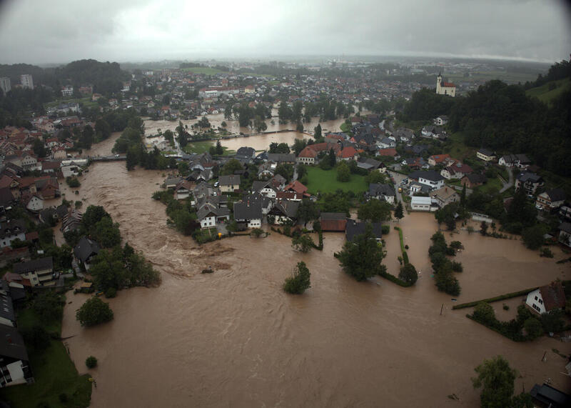 Övervsvämningar i Slovenien. Augusti 2023.