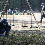 Workers at School in Namie, Fukushima Prefecture. © Shaun Burnie / Greenpeace