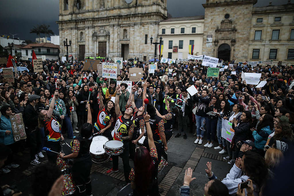 9月20日約有1500人加入哥倫比亞的全球氣候罷課行動。