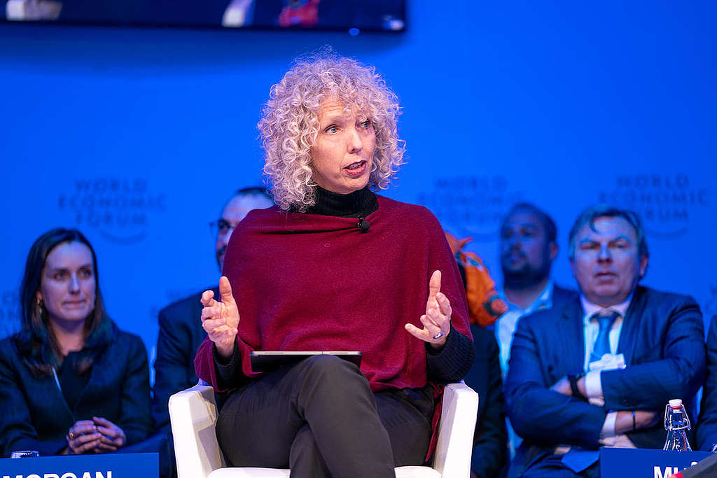 綠色和平全球執行長珍妮佛．摩根（Jennifer Morgan）在瑞士參與多個世界經濟論壇環節，包括「氣候正義之重要」、「拋棄式的社會模式」及「綠色發展的出路」。