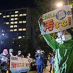 綠色和平東京辦公室聯同當地公民團體2020年10月上街請願，反對當局排放核廢水至太平洋。