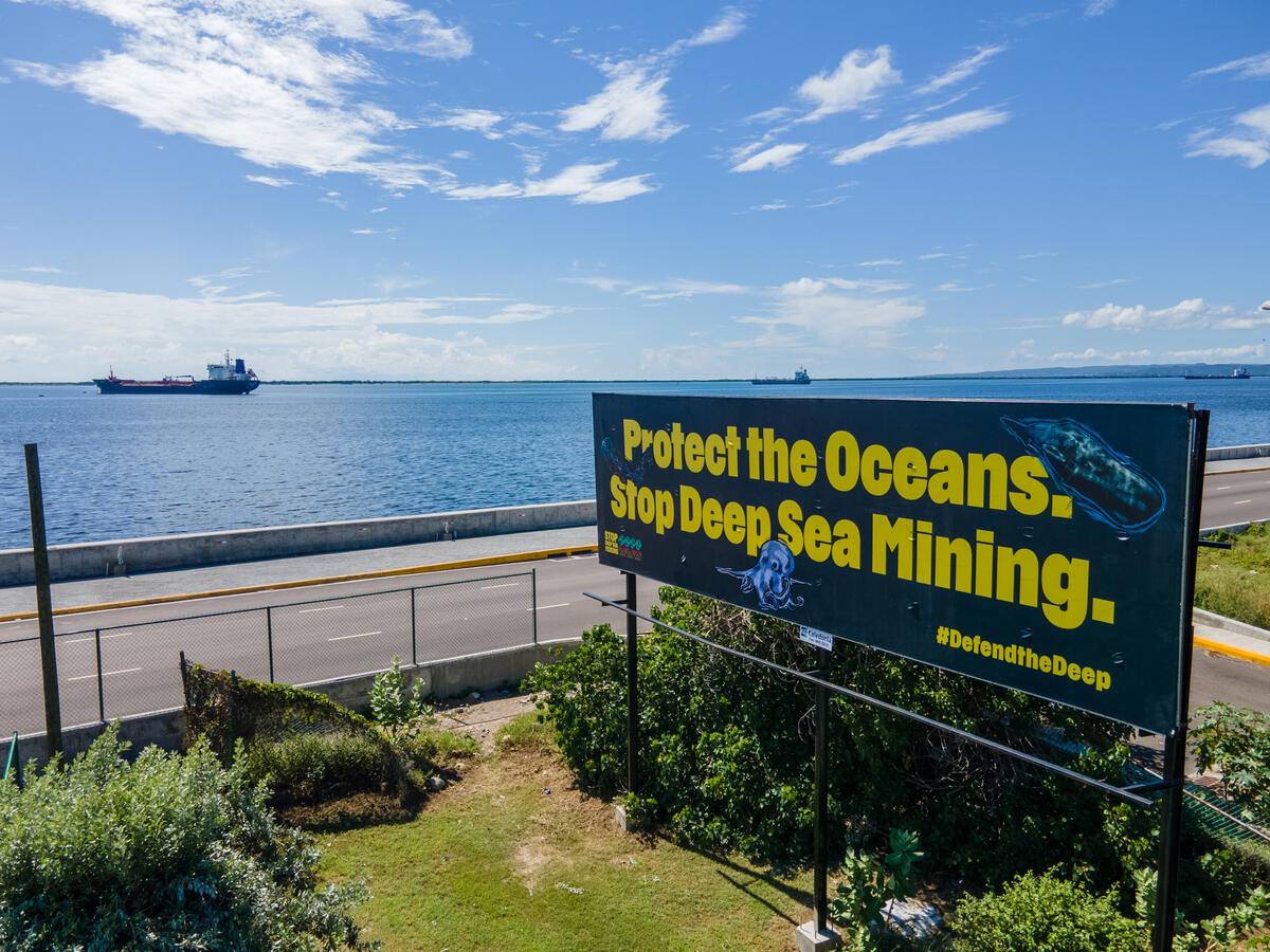 2022年11月，綠色和平在國際海底管理局會議期間，於牙買加首府京斯敦會場外豎立巨型看板，促請與會各國堅定守護海洋的立場，拒絕商業深海採礦。