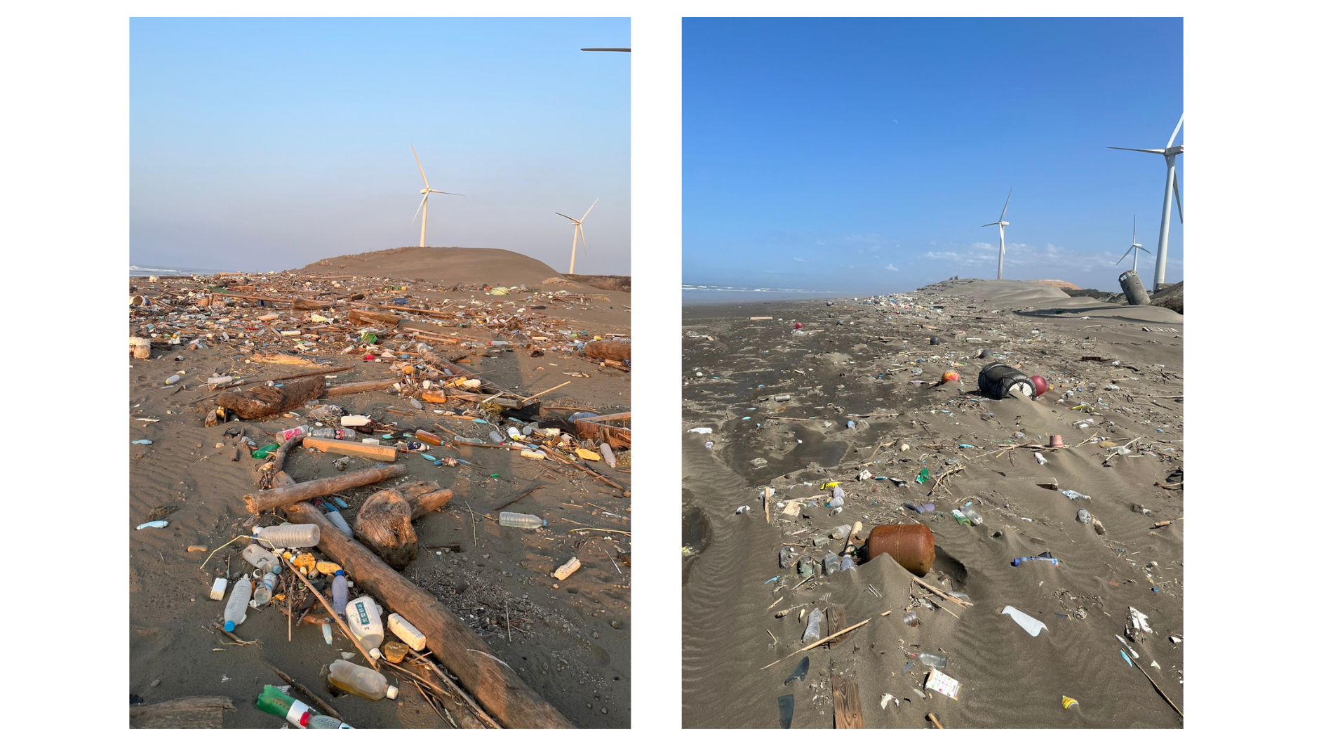 臺灣的海岸盡是人類製造的垃圾。