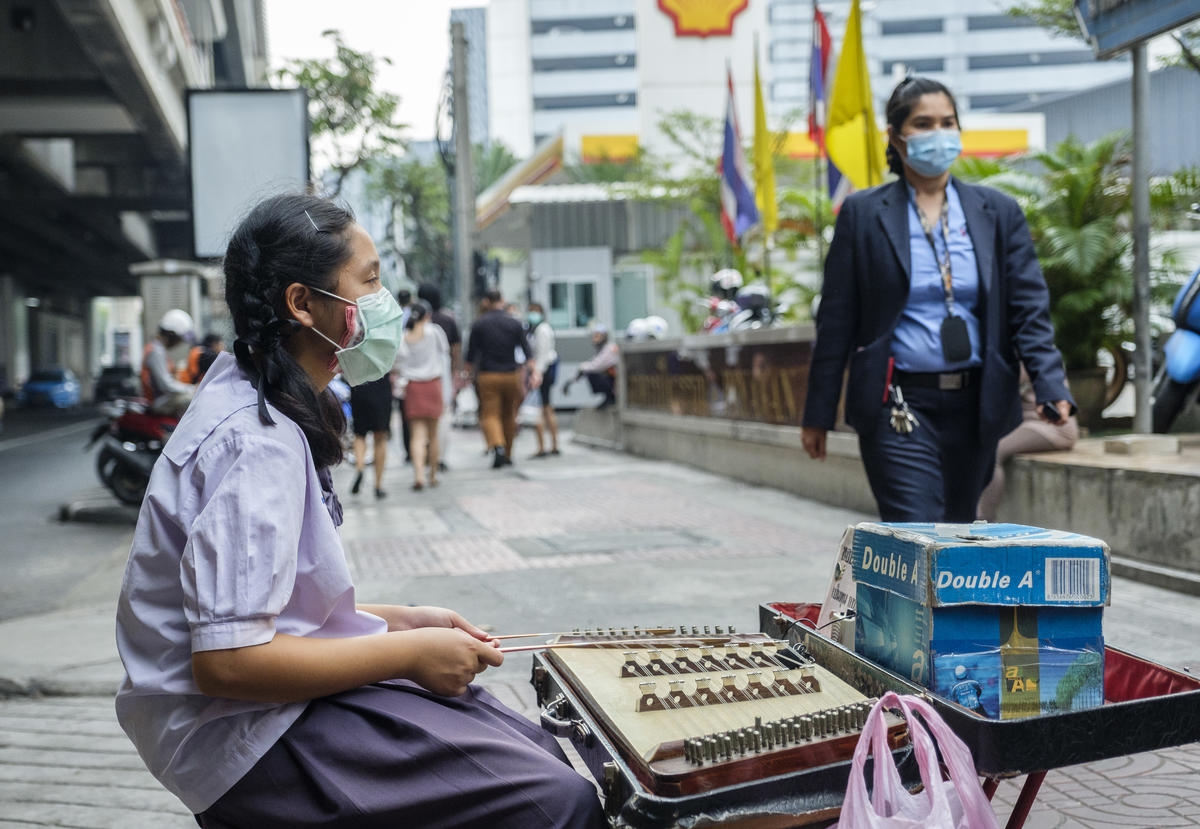 Citizens Wear Masks against Air Pollution in Bangkok. 