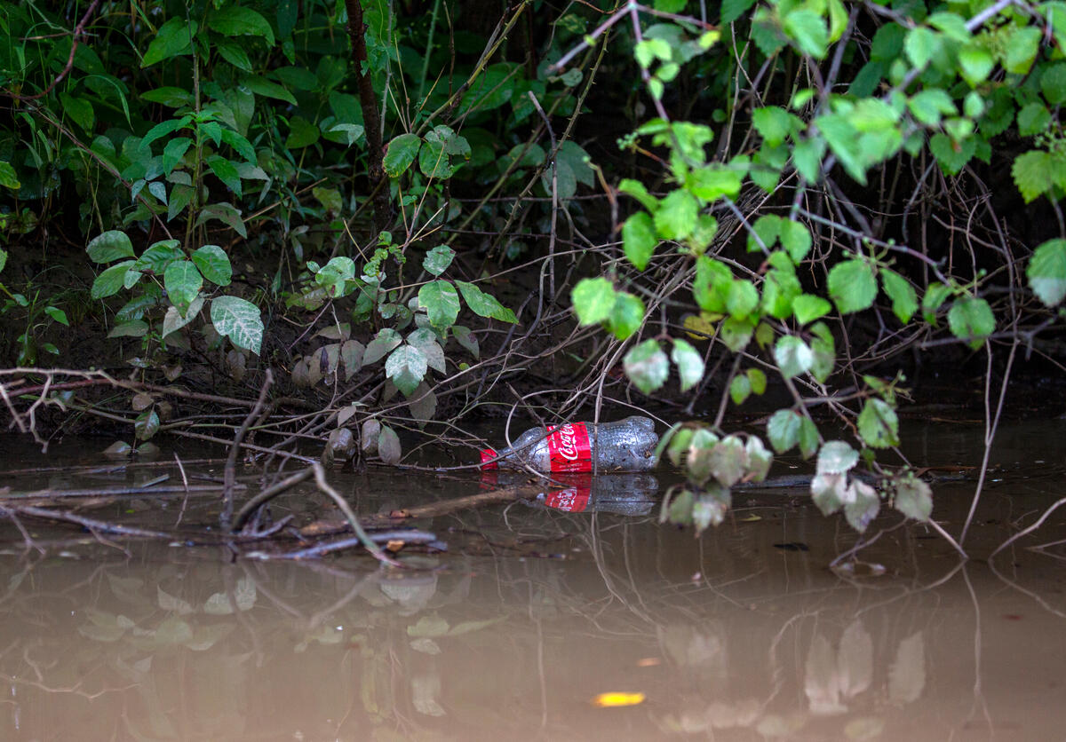 Coca Cola Plastic Pollution in the Anacostia River in Maryland. © Tim Aubry / Greenpeace