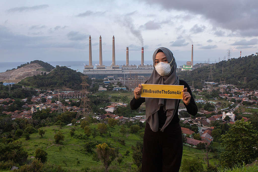 Clean Air Now Photo Op in Banten. © Rendra Hernawan / Greenpeace