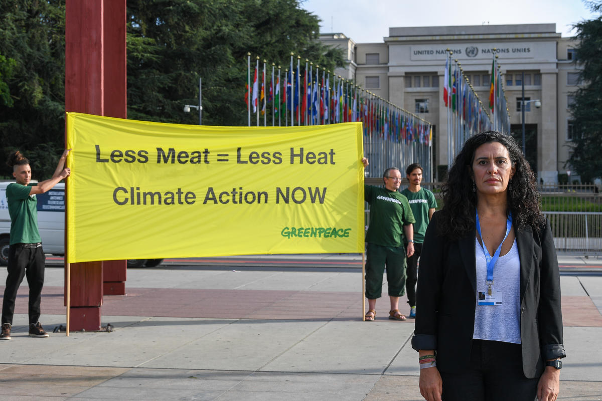 Action at IPCC Meeting in Geneva. © Greenpeace / Demir Sönmez