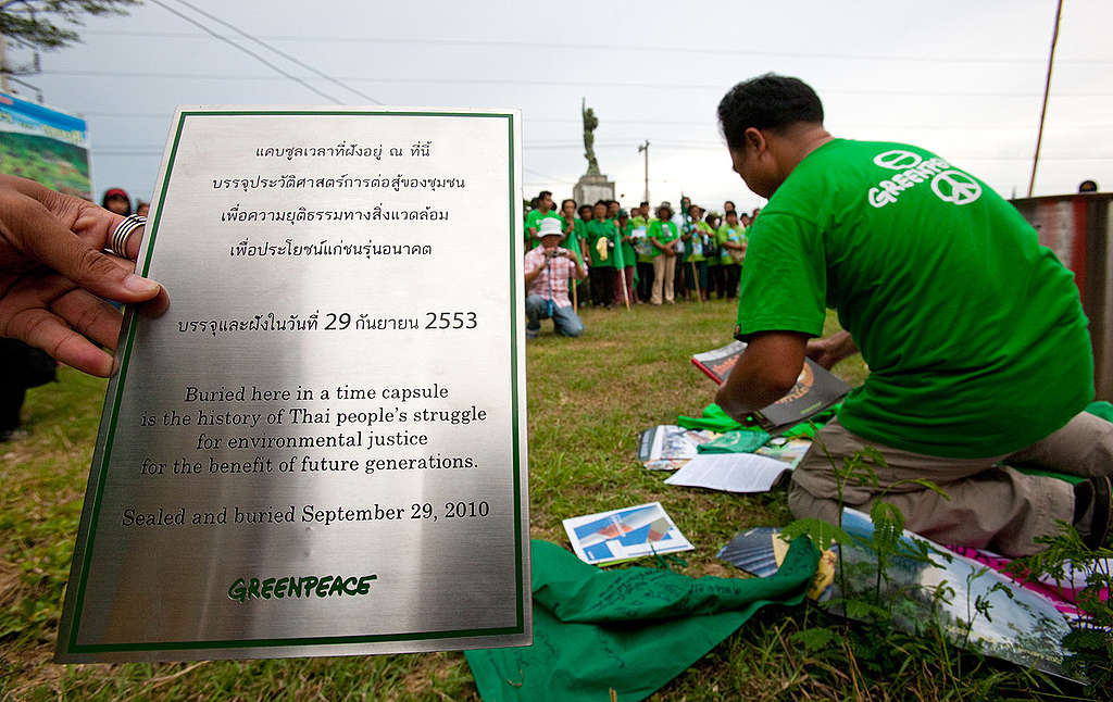 Time Capsule with Thai Environmental Movement History. © Athit Perawongmetha / Greenpeace