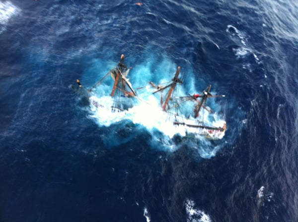 HMS Bounty sinks