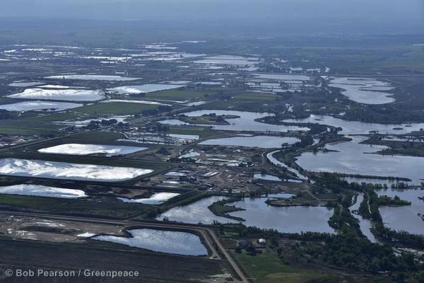 Flood waters remain standing over a wide area of the South Platte River valley near Greeley. 