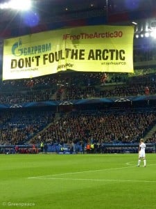 Gazprom Action At Basel Football Stadium, Switzerland.