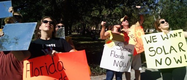 Floridians rally for solar energy. Photo Credit: Mitch Perry