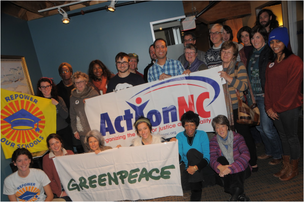 Volunteers at a Repower Our Schools Durham event. Photo credit: Charles Powell