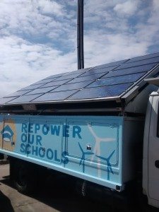 The Rolling Sunlight truck features a 2.4 kW solar array that could power one typical US household or three energy efficient homes when fully deployed