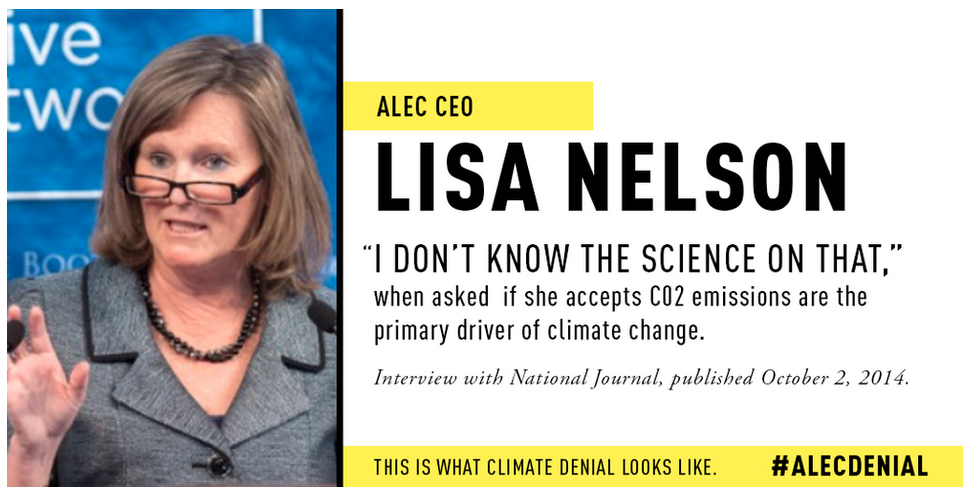Lisa Nelson ALEC climate change denial