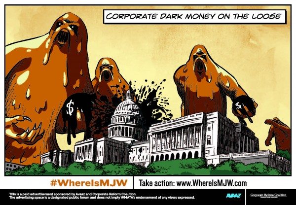 With anonymous  corporate cash flooding elections, where is our superhero Mary Jo White? #whereisMJW