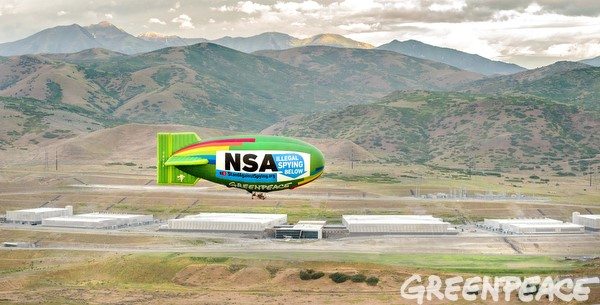 Diverse Groups Fly Airship Over NSA's Utah Data Center to Protest Illegal  Internet Spying - Greenpeace USA
